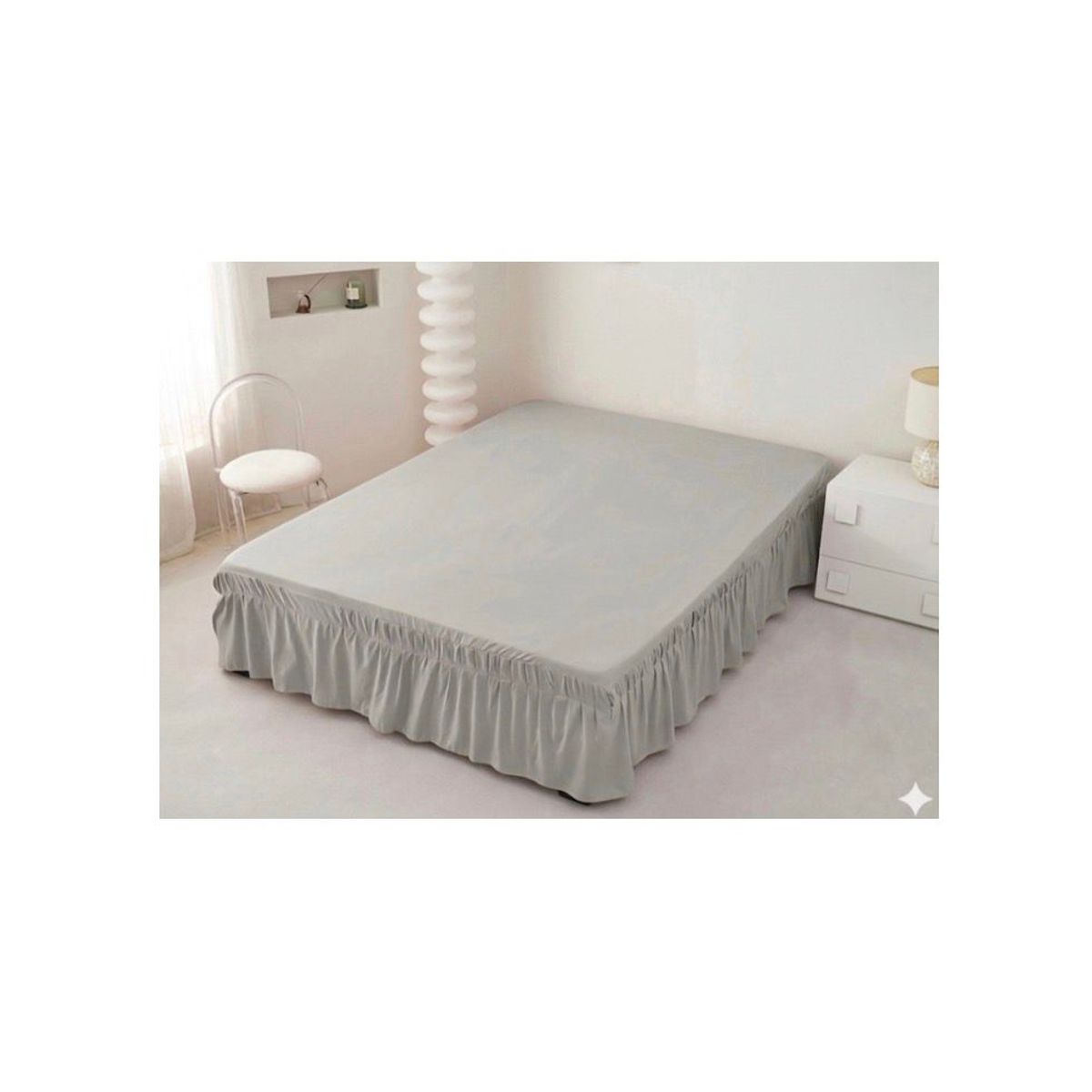 GENERICO - Faldon De Cama 1.5 Plaza GRIS