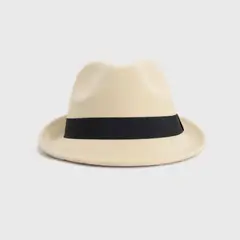 GENERICO - Sombrero fedora fieltro crema 0087CR