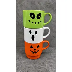 GENERICO - SET DE TAZAS HALLOWEEN OOGIE BOOGIE, FANTASMA, CALABAZA