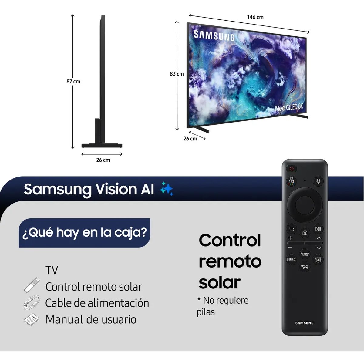 SAMSUNG - 65 Neo QLED Mini Led 8K QN900F Vision AI Smart TV 2025