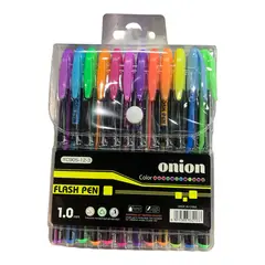 GENERICO - Pack de 12 Lapices Gel Boligrafo Onion Flash Pen