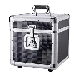 GENERICO - Case Porta Vinilo Hasta 100 Discos Tipo Singles Negro