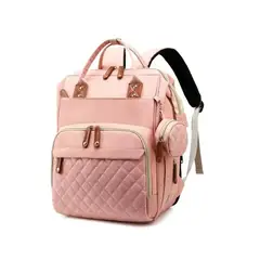GENERICO - Mochila Maternal Impermeable Con Accesorios Rosada Labg