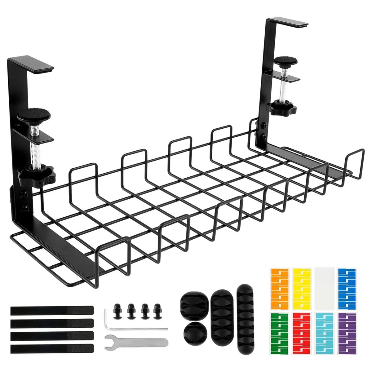 GENERICO - Juego De 1 Organizadores De Cables De Escritorio De Metal
