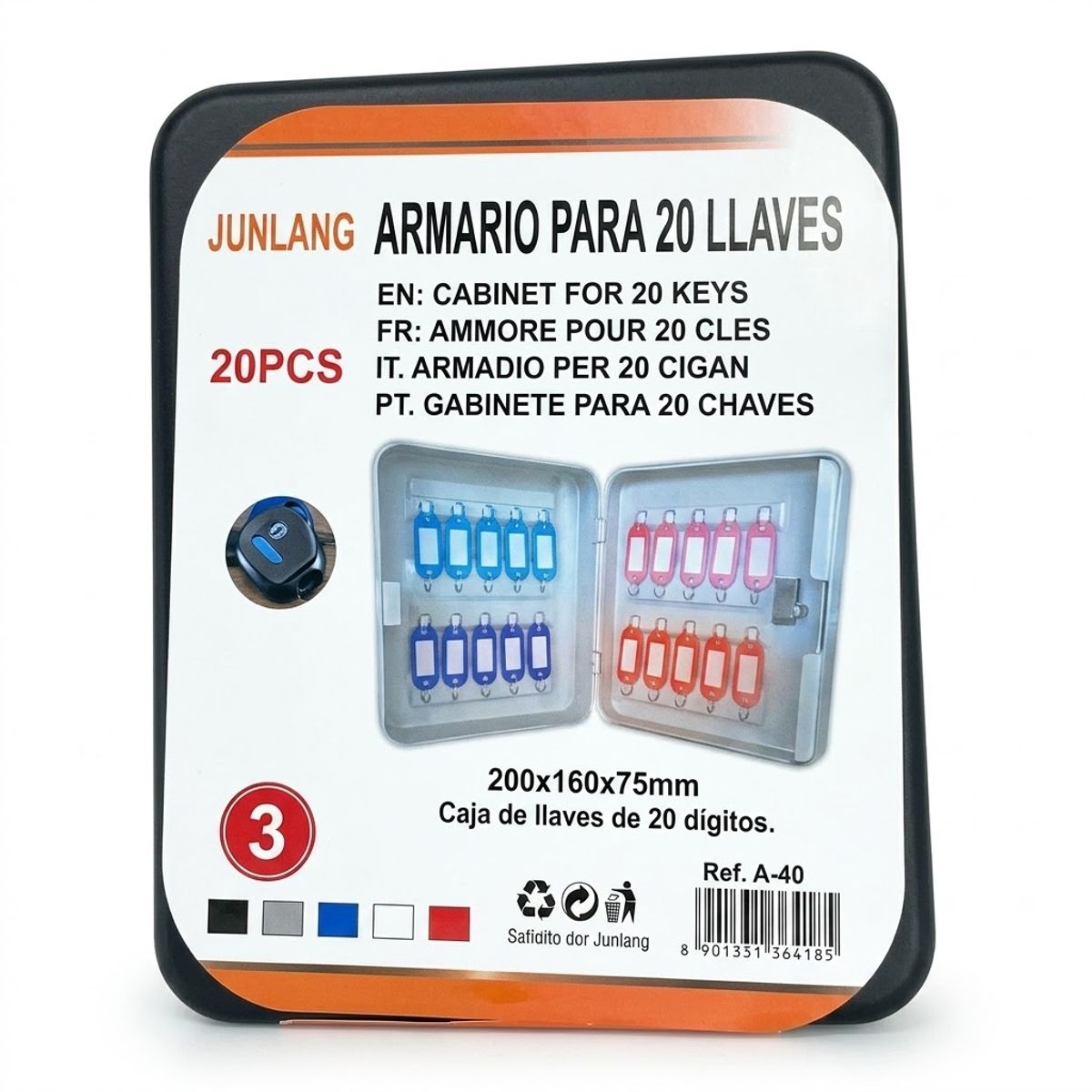 GENERICO - Caja Organizador Magnetica Llave 20 Llaveros Caja Seguridad