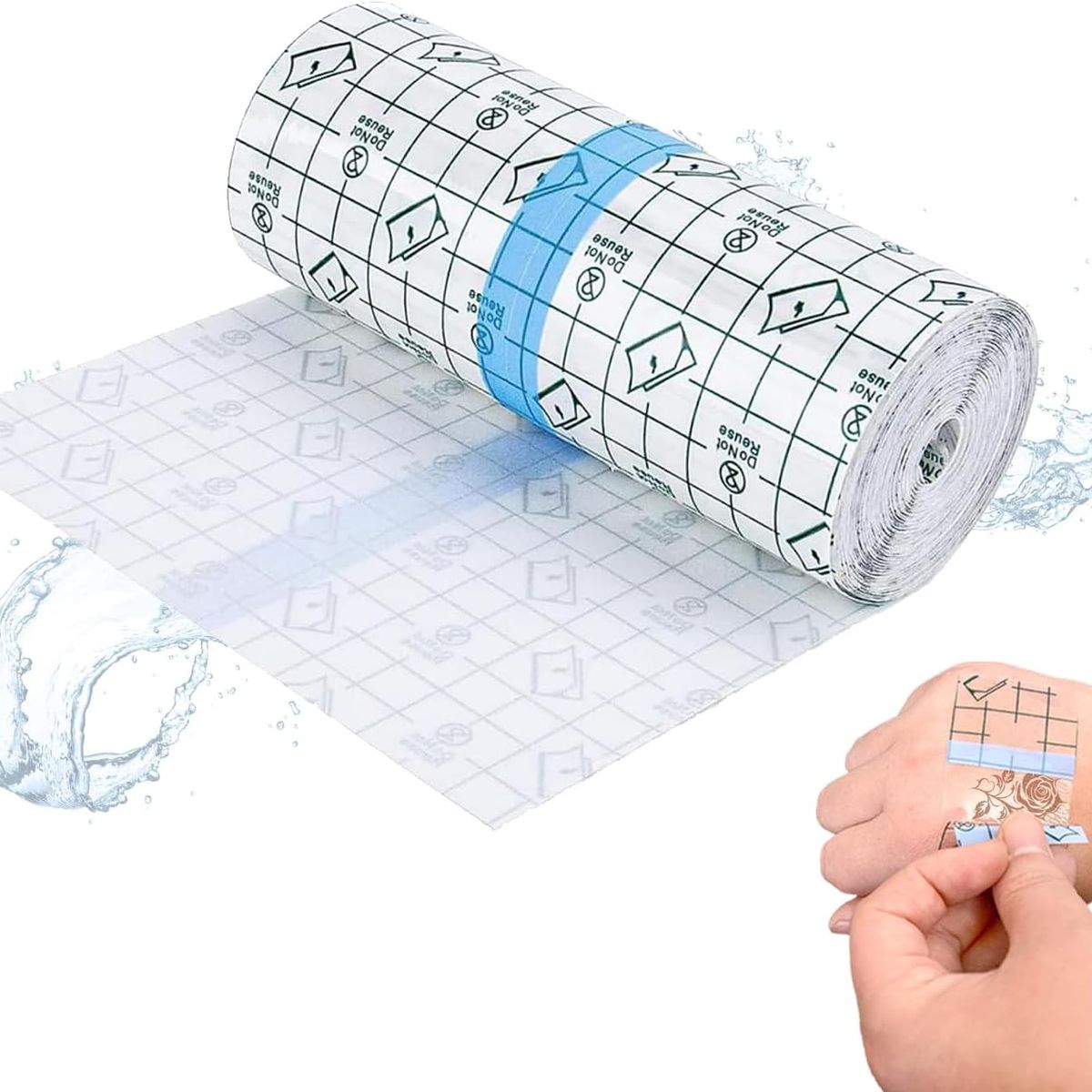 KUANGYE - Apósito Adhesivo Transparente Impermeable para Tatuajes y Cicatrices, Rollo de 20 cm x 1 m