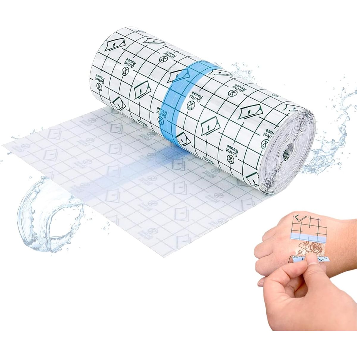 KUANGYE - Apósito Adhesivo Transparente Impermeable para Tatuajes y Cicatrices, Rollo de 20 cm x 1 m
