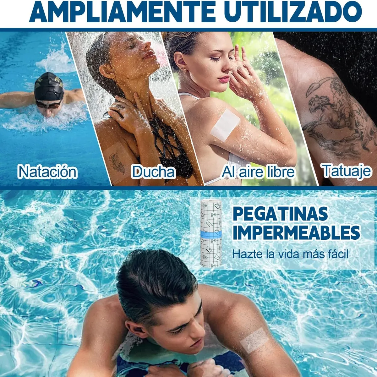 KUANGYE - Apósito Adhesivo Transparente Impermeable para Tatuajes y Cicatrices, Rollo de 20 cm x 1 m