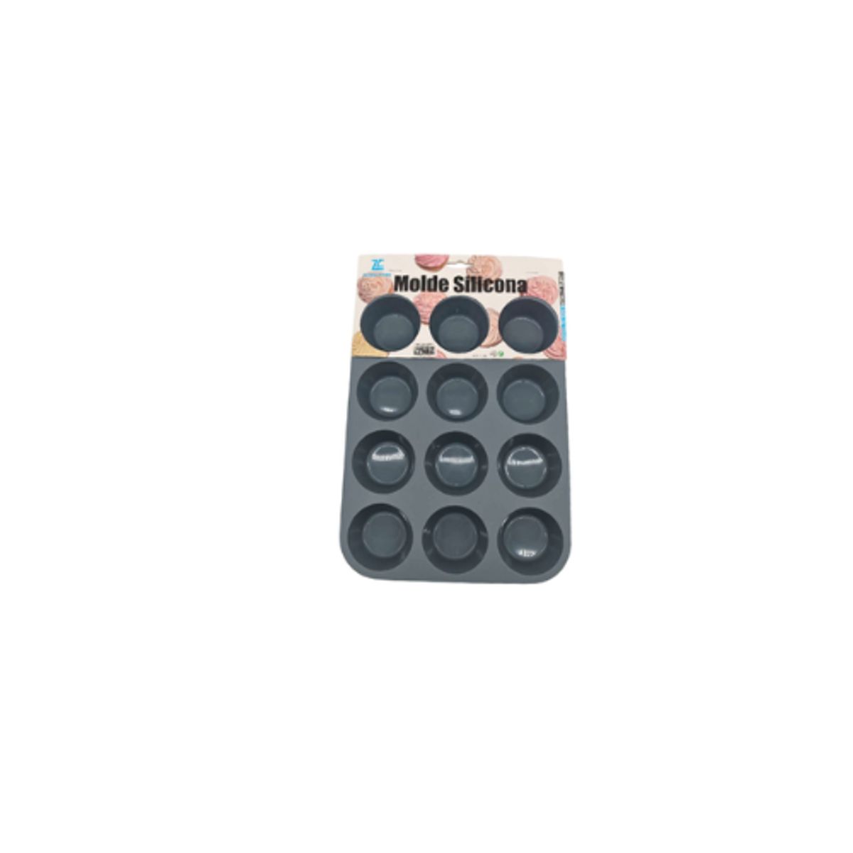 GENERICO - Molde 12 Cupcakes 6.5x3 Cm Gris
