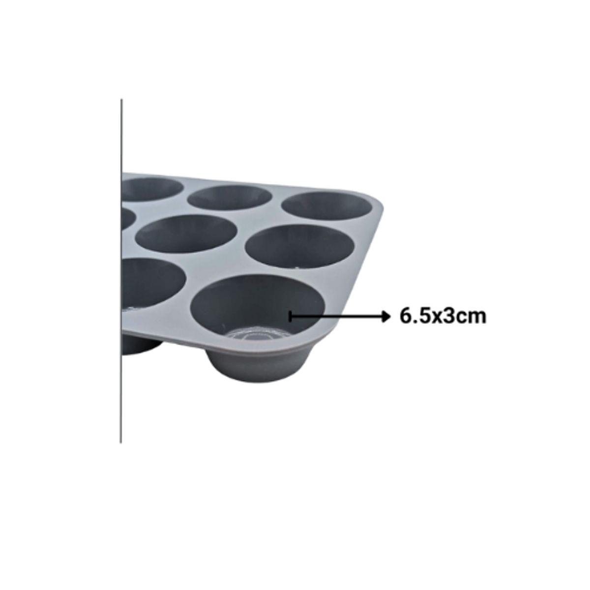 GENERICO - Molde 12 Cupcakes 6.5x3 Cm Gris