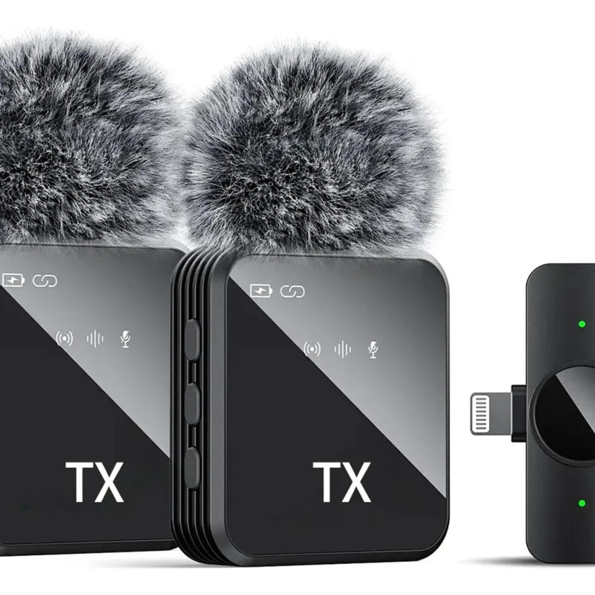 IRM - Microfono Inalambrico 3en1 Lavalier Iphone Android Tipo C Reduccion Ruido Video Pro FIGOIMPORT