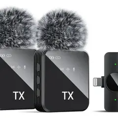 IRM - Microfono Inalambrico 3en1 Lavalier Iphone Android Tipo C Reduccion Ruido Video Pro FIGOIMPORT