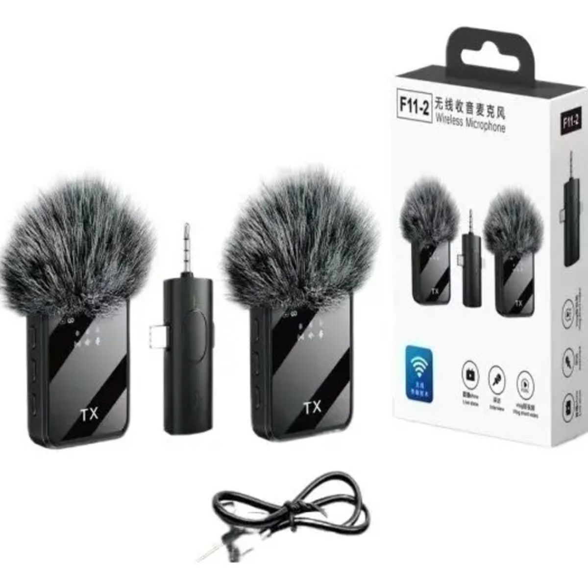 IRM - Microfono 3en1 Inalambrico Solapa Iphone Android Tipo C Grabacion Video Tik Tok Pro FIGOIMPORT