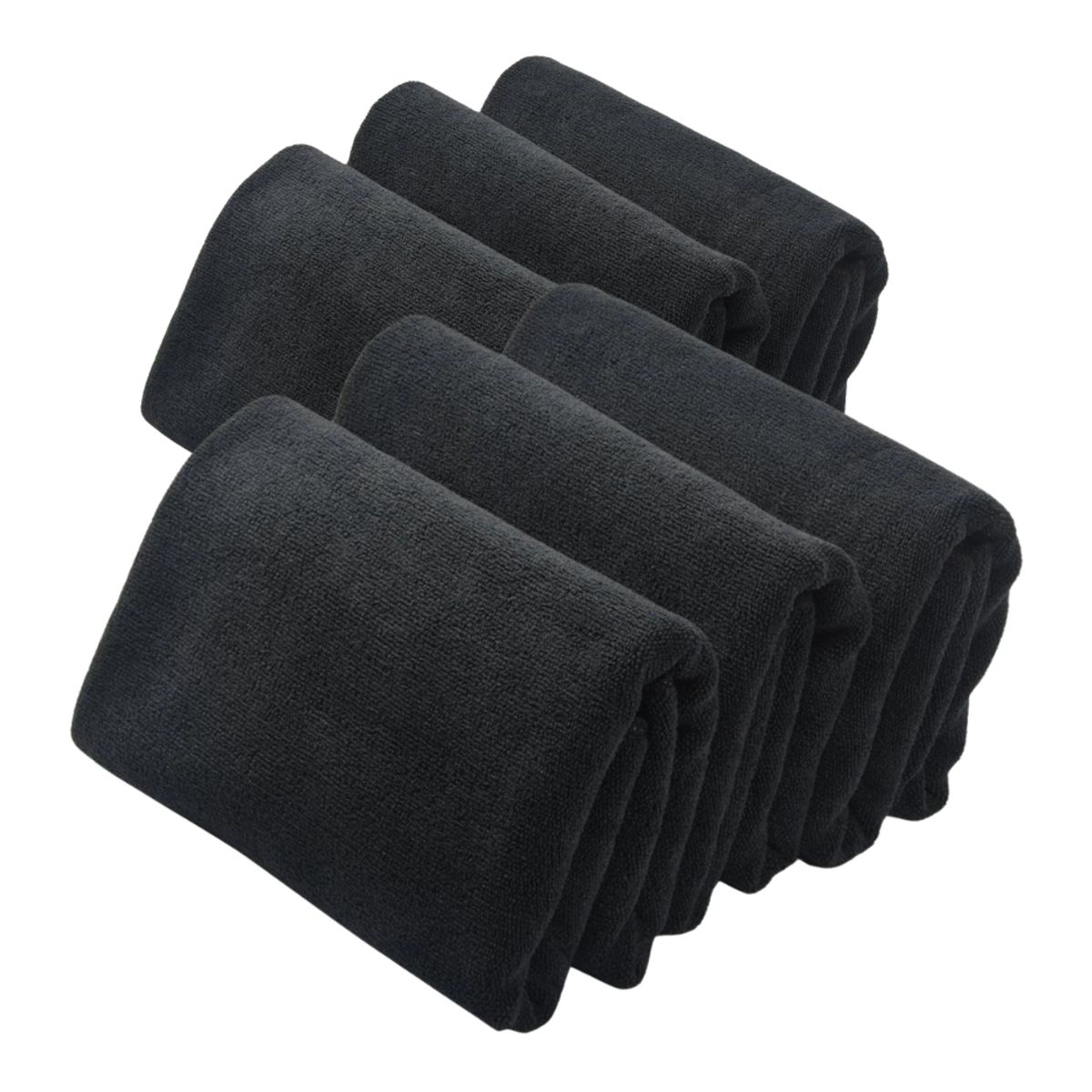 GENERICO - Pack 6 Toallas Negra Peluqueria Barberia Spa Gym 80x40 cm