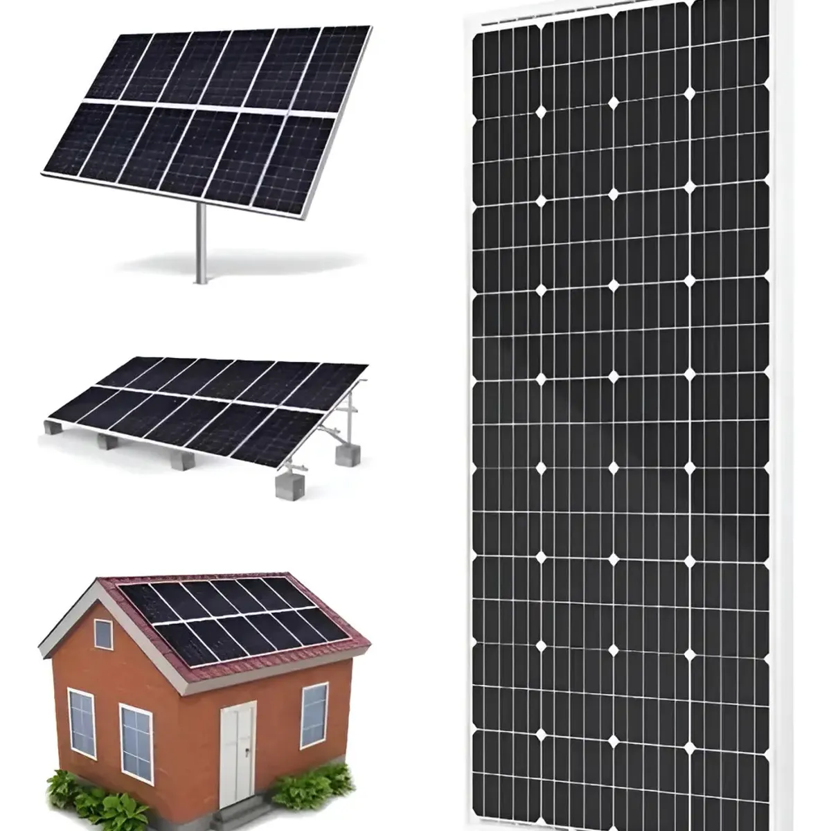 GENERICO - Panel Solar Monocristalino Fotovoltaico 12v 200w Color Negro Osmao