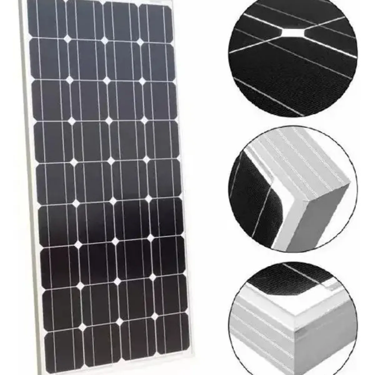 GENERICO - Panel Solar Monocristalino Fotovoltaico 12v 200w Color Negro Osmao