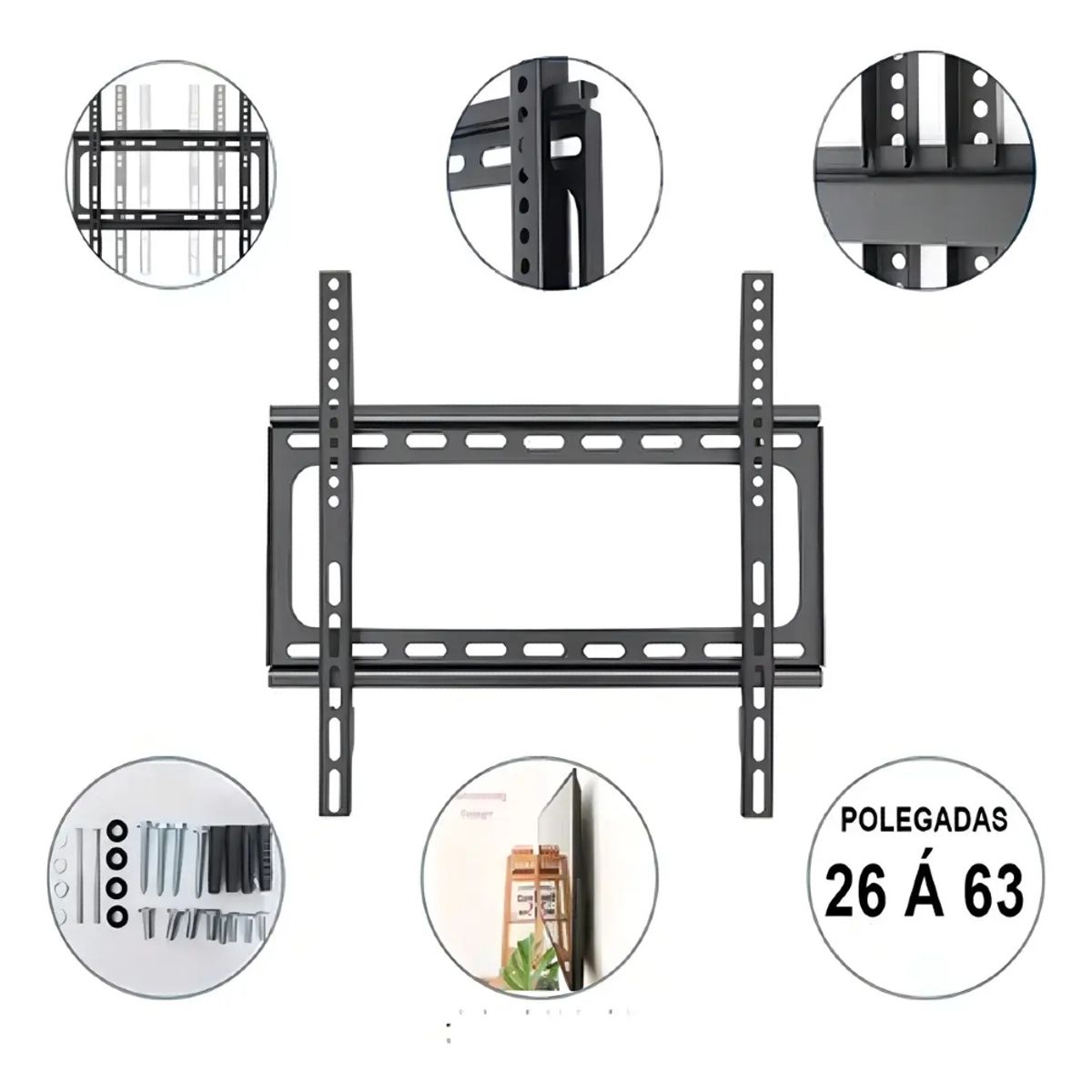 IRM - Soporte Tv 32 A 63 Pulgadas Fijo Pared Muro Base Para Televisores Smart Tv Universal Pro FIGOIMPORT