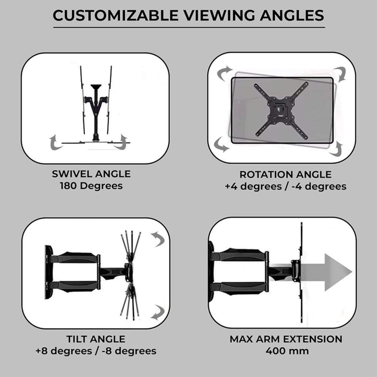 GENERICO - Soporte Universal de Pared para TV 32 a 60" Inclinable