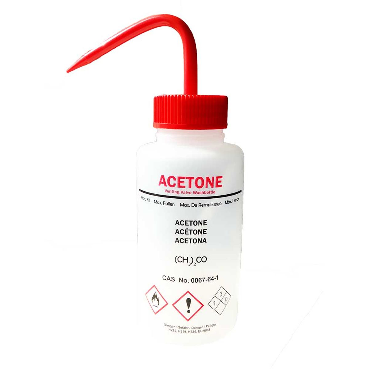 GENERICO - Piseta plastica con dispensador 500 ml con rotulo acet (unidad)
