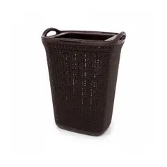 QRUBBER - Canasto para ropa plástico 54L Crochet Café MQ