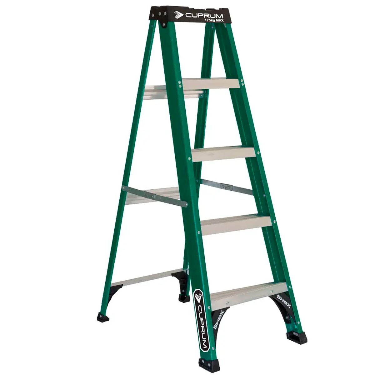 CUPRUM - Escalera de Tijera Profesional de Fibra de Vidrio 5P 1.55mts