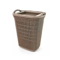 QRUBBER - Canasto para ropa plástico 54L Crochet Mocca MQ