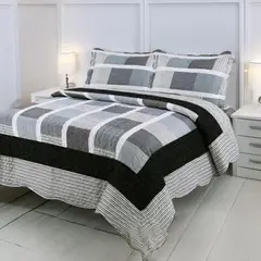 GENERICO - Cubrecama Quilt De Verano Con Diseño TF Plaza Y Media