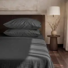 HYPNOS - Set Sábanas Algodón Lavado 300 Hilos Ultra Suaves y Lisas
