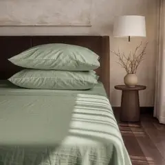HYPNOS - Set Sábanas Algodón Lavado 300 Hilos Ultra Suaves y Lisas