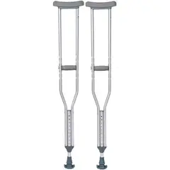 GENERICO - Pack X2 Muletas Axilares De Aluminio Con Goma Antideslizante