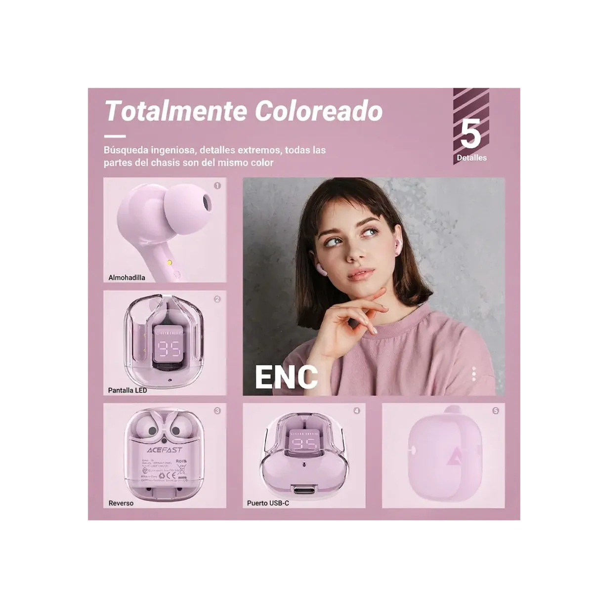 GENERICO - Audífonos Inalámbricos Transparentes Tws Ultrapods