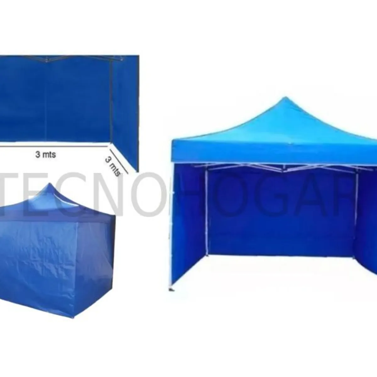 GENERICO - Funda Pared Lateral Para Toldo 3x3 Azul 3 Paredes