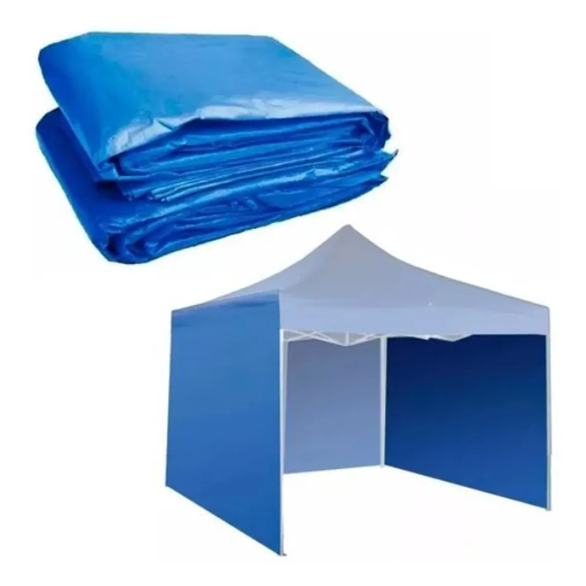 GENERICO - Funda Pared Lateral Para Toldo 3x3 Azul 3 Paredes