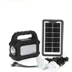 GENERICO - Kit De Camping Solar, Luz Emergencia Cargador usb 3 ampoll.