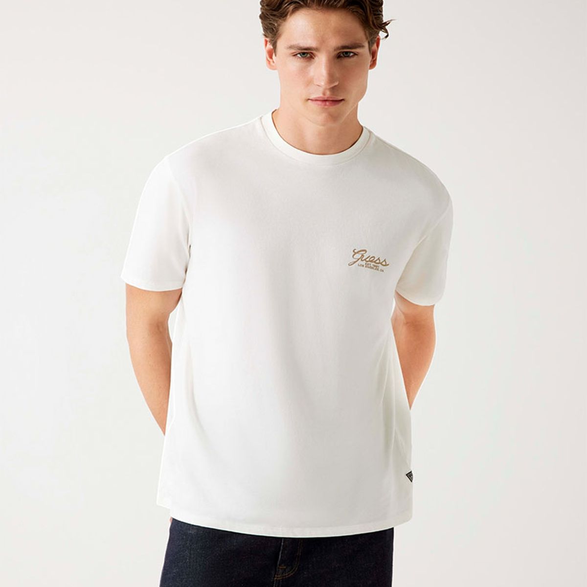 GUESS - Polera Ss Bsc Script Logo Tee Blanco