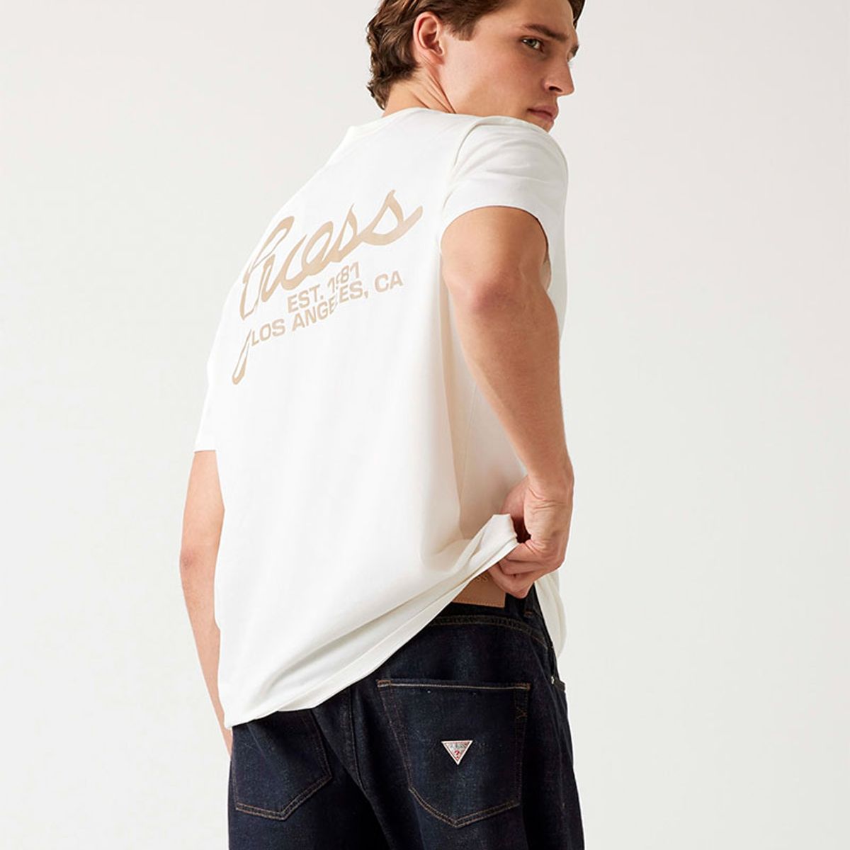 GUESS - Polera Ss Bsc Script Logo Tee Blanco