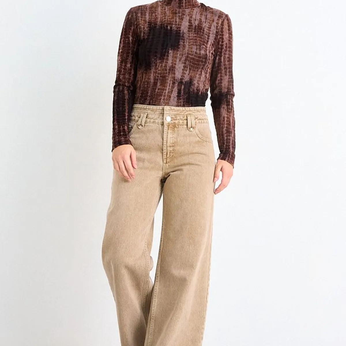 IO - Jeans Liso Mujer Beige Io