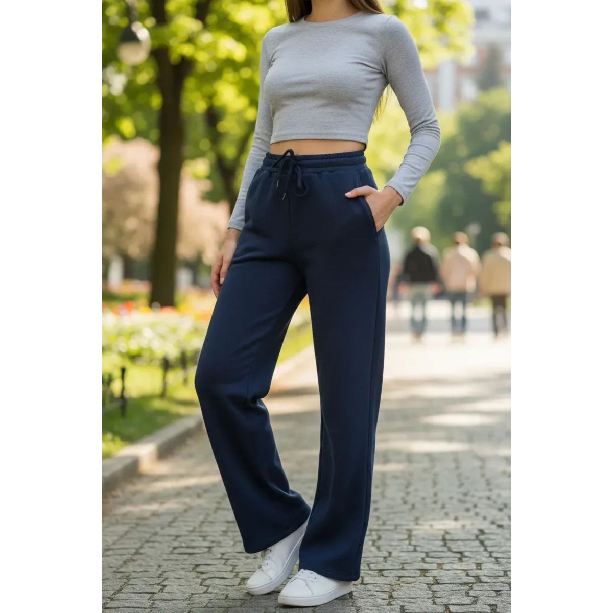 LOOK SHOP - Pantalón Jogger Mujer Recto Forro Interior Corderito. Grueso 8675