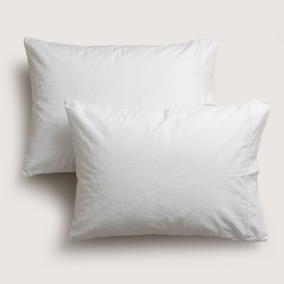 HYPNOS - Funda Almohada Algodón Lavado - 50x90 - Blanco