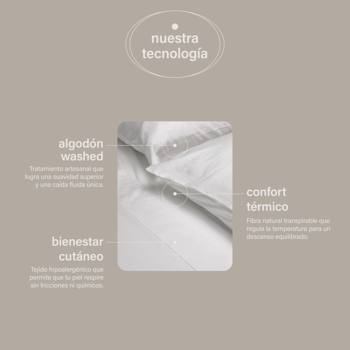 HYPNOS - Funda Almohada Algodón Lavado - 50x90 - Blanco