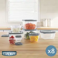 STOREWARE - Set 8 Contenedores Herméticos Recipiente Alimentos Kiosclub