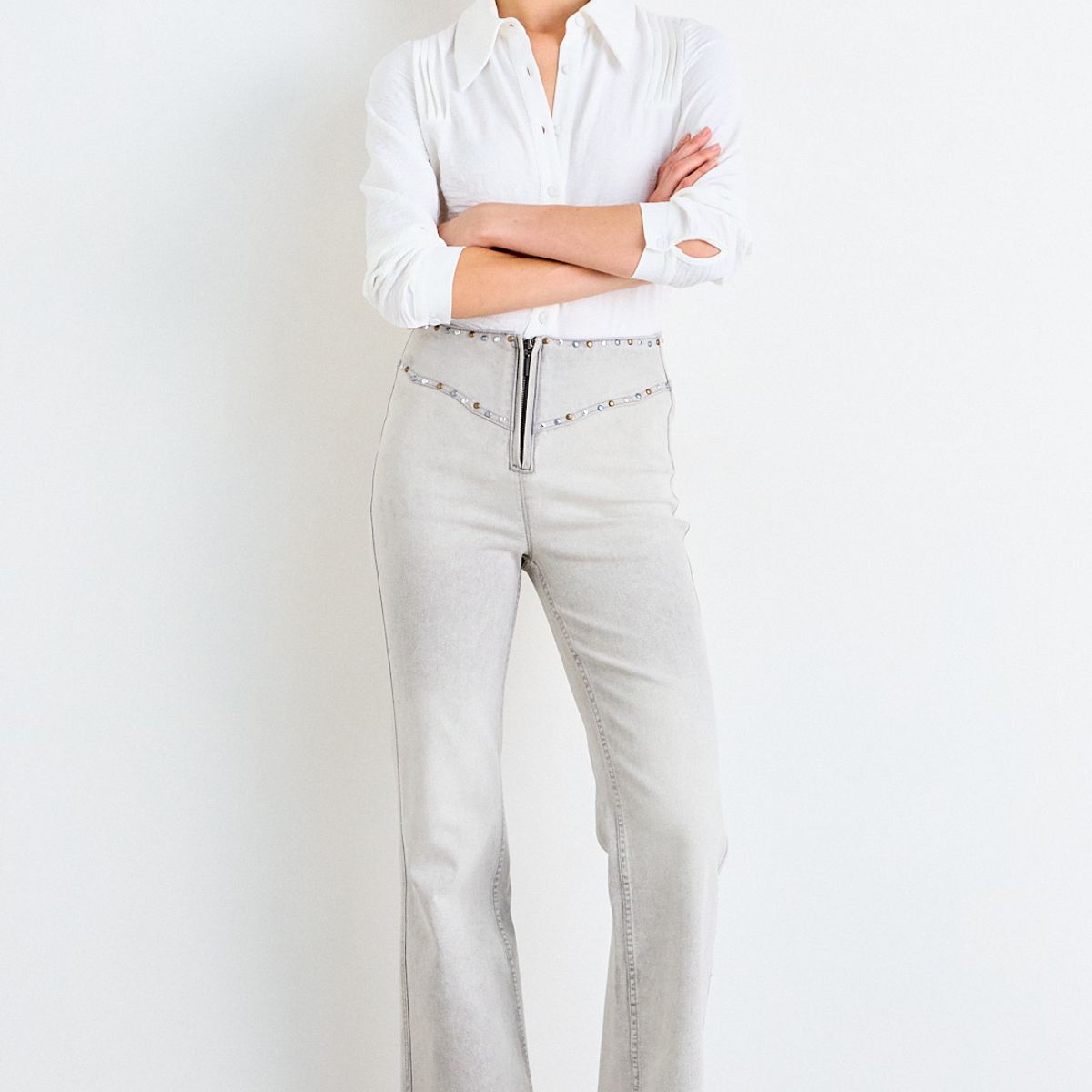 IO - Jeans Liso Mujer Gris Io