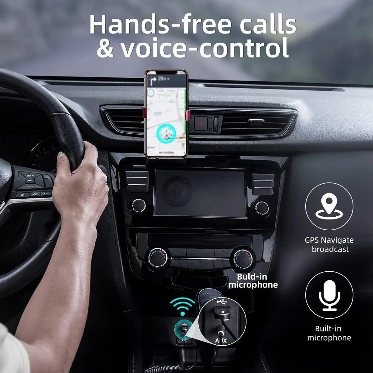 GENERICO - Receptor Bluetooth Para Coche Usb A Auxiliar BELUG