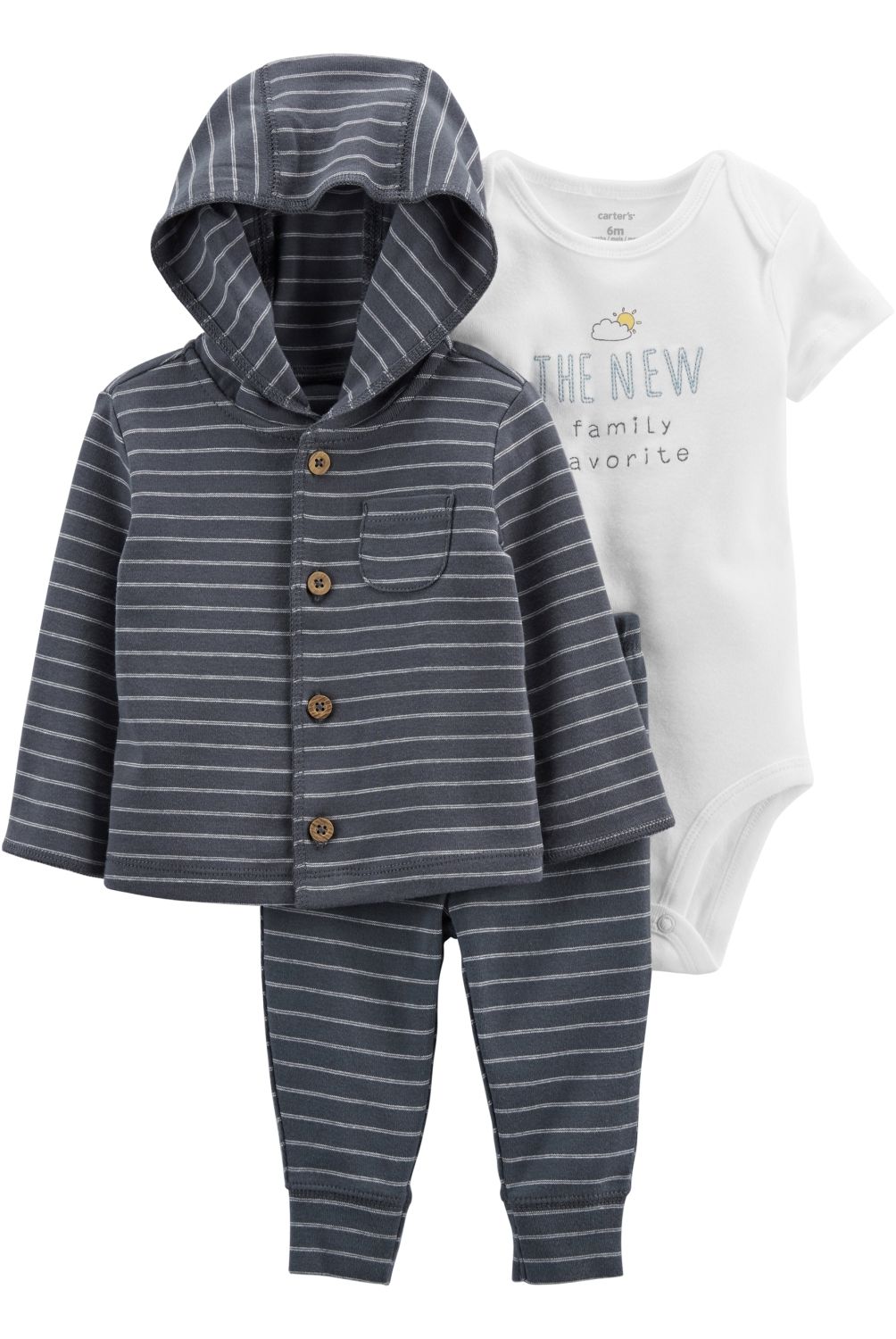 CARTER'S - Carter´s Conjunto 3 Piezas Polerón, Pantalón Y Body Bebe Niño