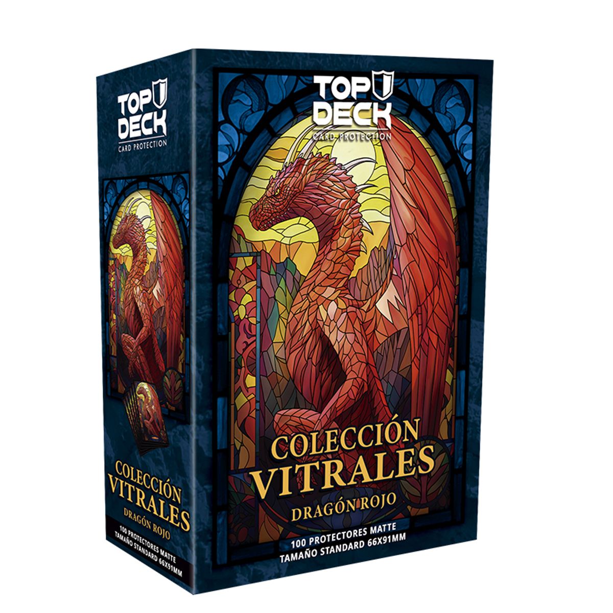 MITOS Y LEYENDAS - Protectores Standard  Colección Vitrales - Dragón Rojo