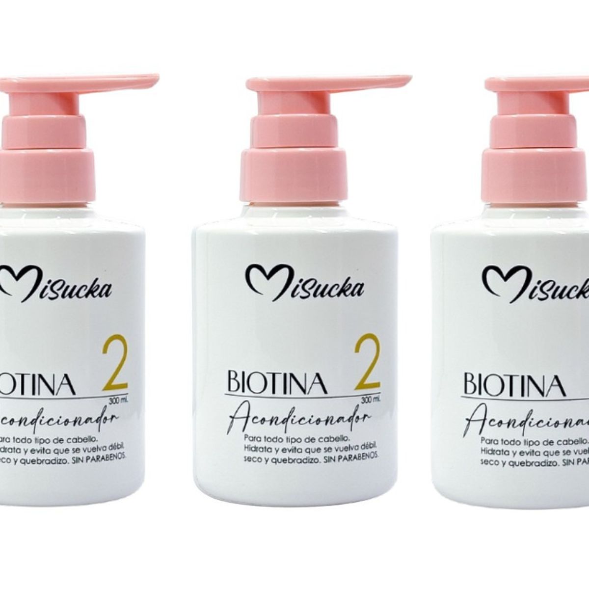 GENERICO - Pack 3 Acondicionador Misucka con Biotina de 900ml