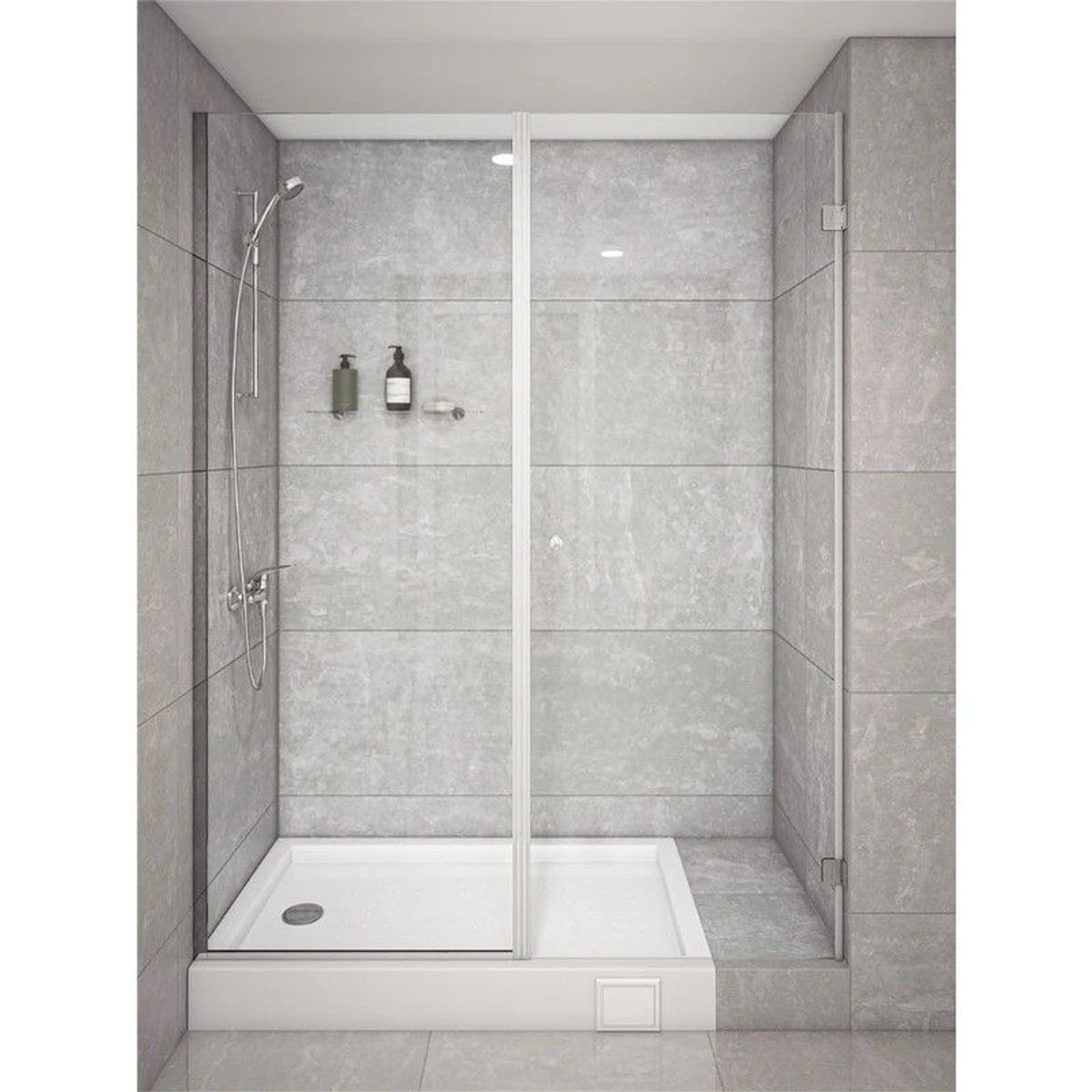 STRETTO - Mampara Abatible 120x185 cm Vidrio 8 mm Perfil Cromado
