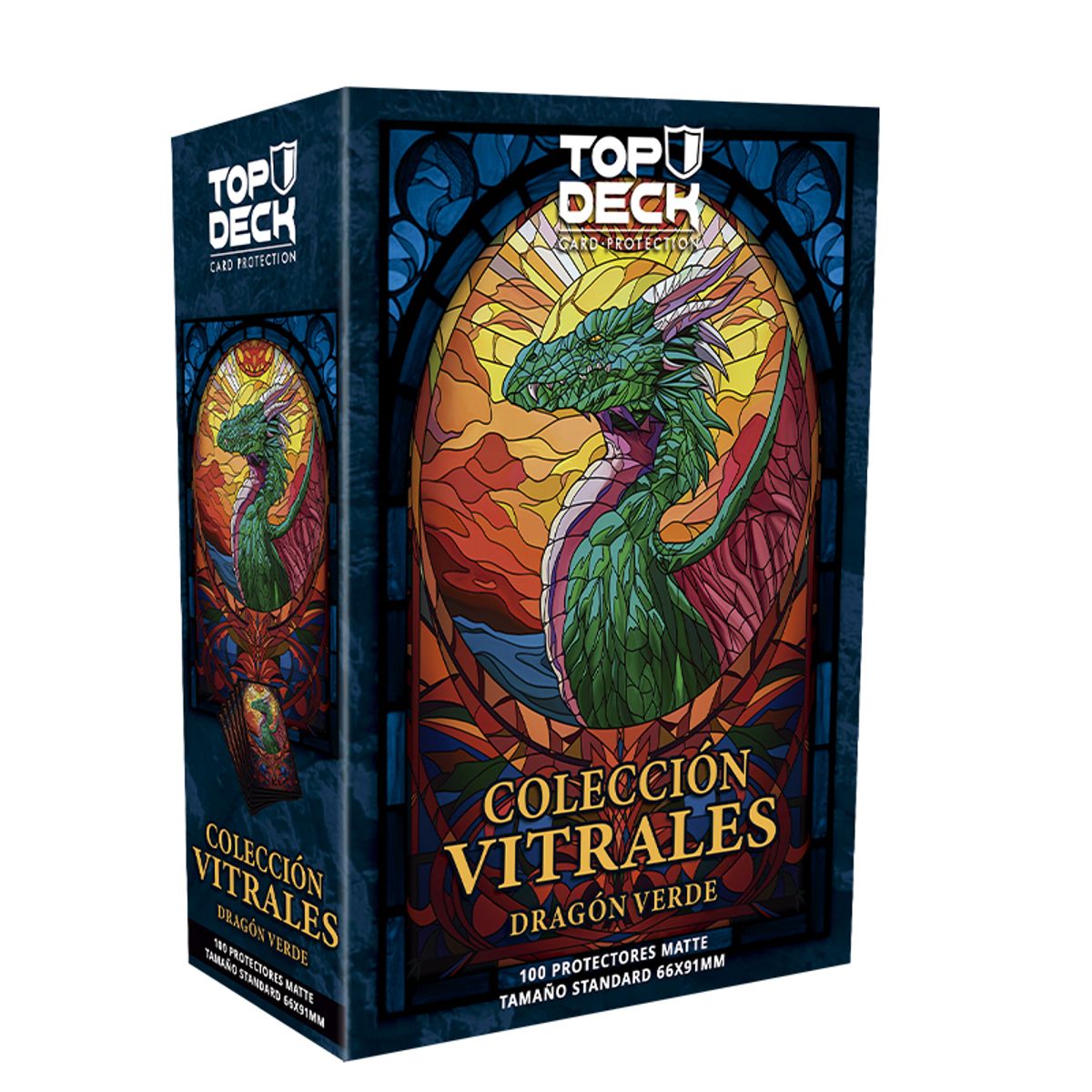 MITOS Y LEYENDAS - Protectores Standard  Colección Vitrales - Dragón Verde