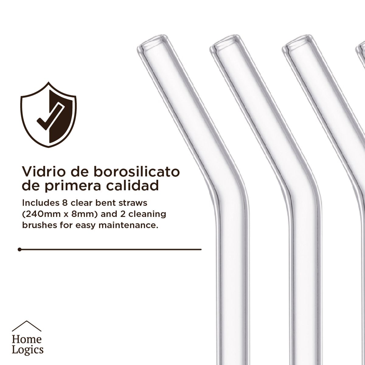 HOME LOGICS - Set 6 Bombillas Vidrio Reutilizables Home Logics