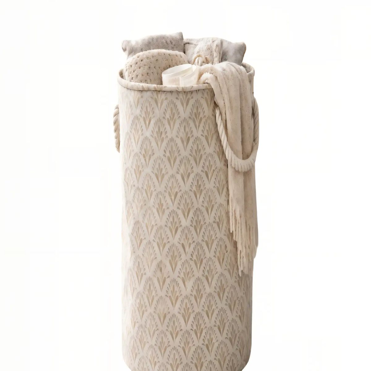 GENERICO - CANASTO DE ROPA 40CMX50CM COLOR BEIGE